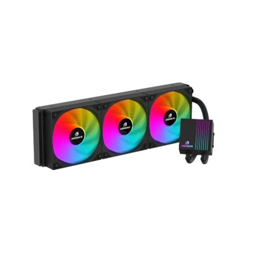 GameBooster PRIME P360B Rainbow Fanlı LGA1700-AM5 Uyumlu 360mm CPU Sıvı Soğutma Sistemi (Siyah)