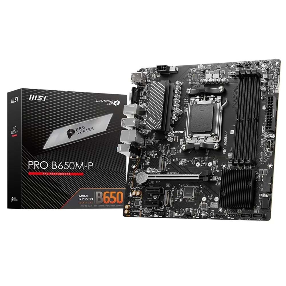 Msı Pro B650M-P 7200MHz (OC) DDR5 Soket AM5 M.2 HDMI DP VGA mATX Anakart
