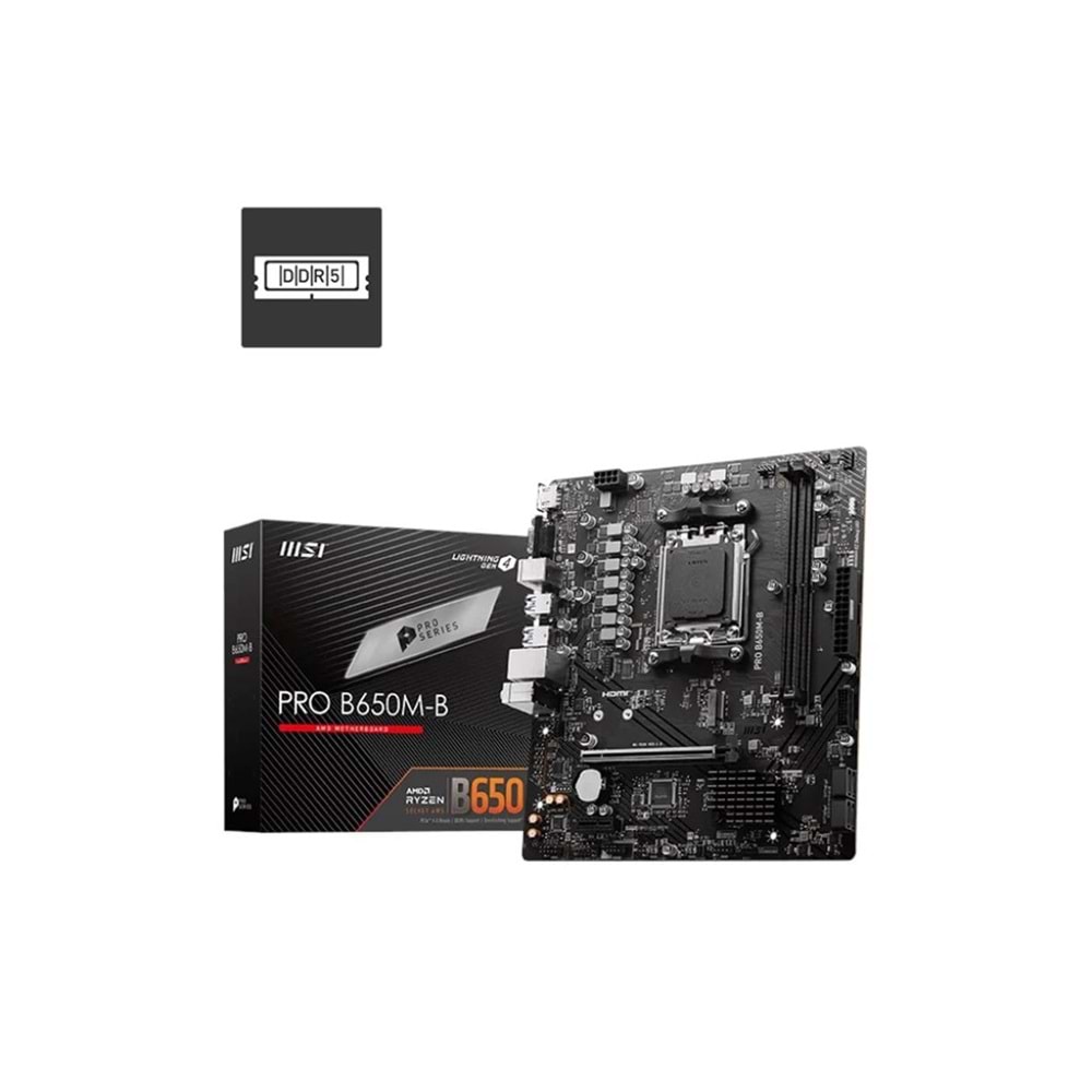 Msı Pro B650M-B 6800mhz(OC) RGB M.2 AM5 DDR5 mATX Anakart