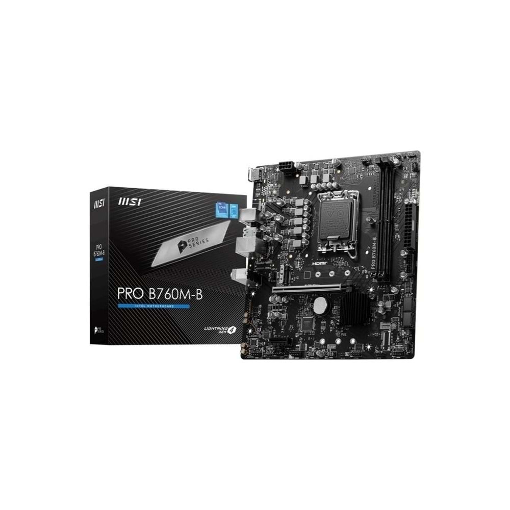Msı Pro B760M-B DDR4 4800Mhz (OC) M.2 1700p mATX Anakart