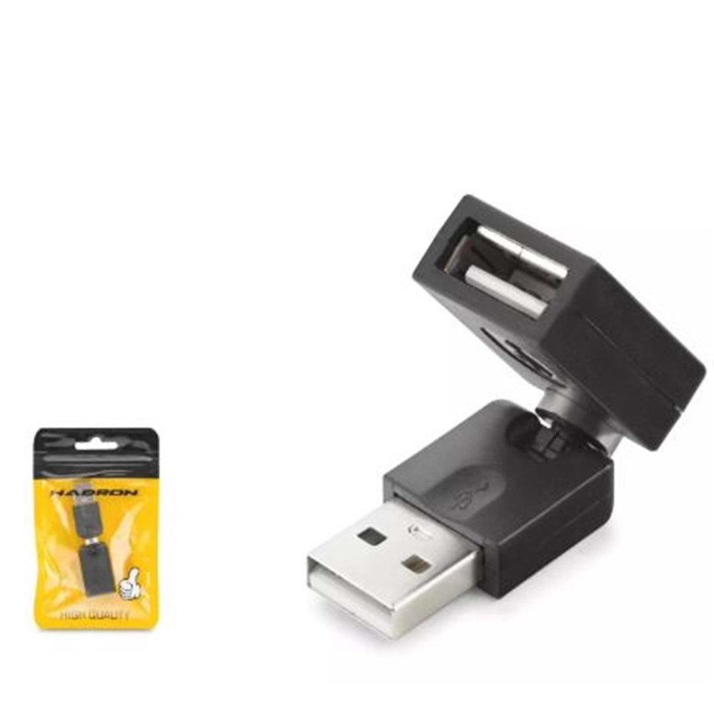 HADRON HDX1357 USB Dişi Mafsallı Adaptör - Siyah