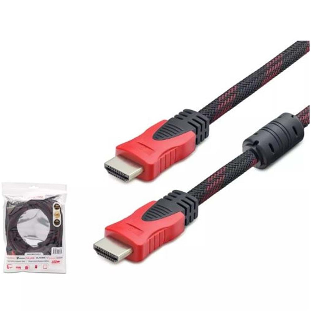 HADRON HDX2017 10MT HDMI (M) TO HDMI (M) KABLO ÖRGÜLÜ 10M SİYAH