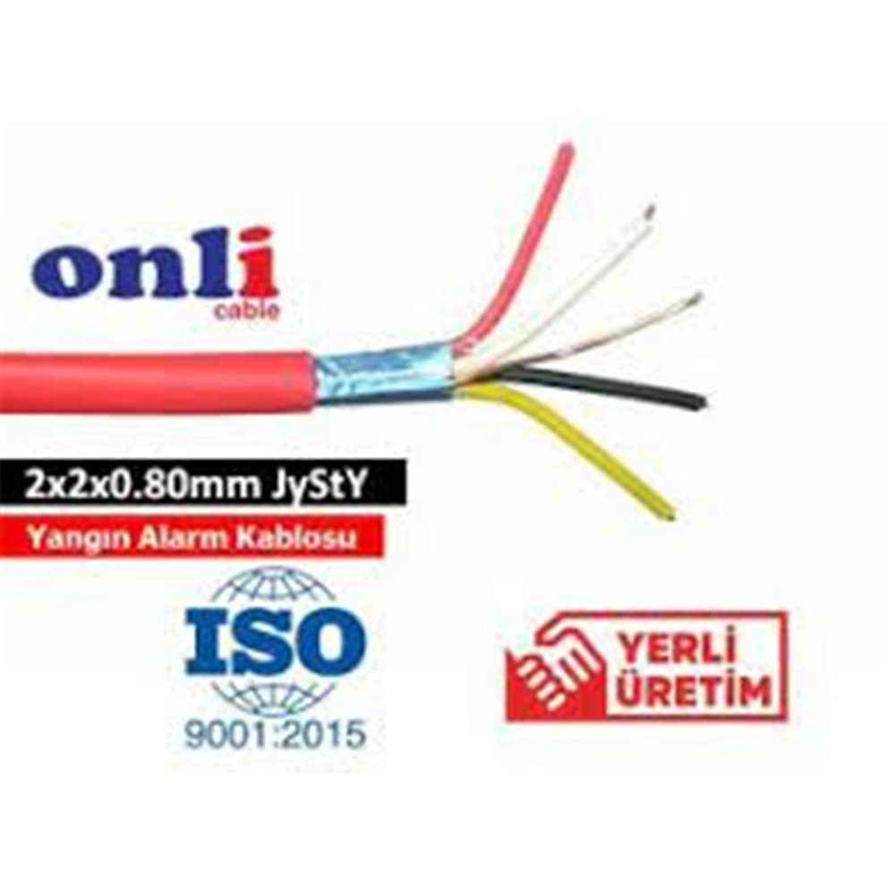 Ersan 2x2x0,80mm JE-H (St) H Bd (CU-HFFR) 100 metre Yangın Alarm Kablosu
