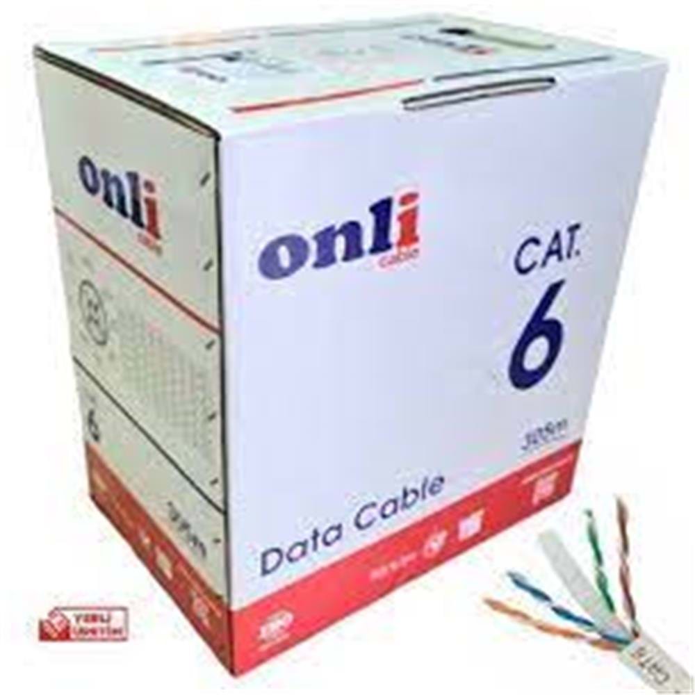 BERK KABLO Gri 23 AWG 0.50mm CAT6 Ethernet Kablosu (8x0.50mm) 100 Metre Cat6 Kablo 