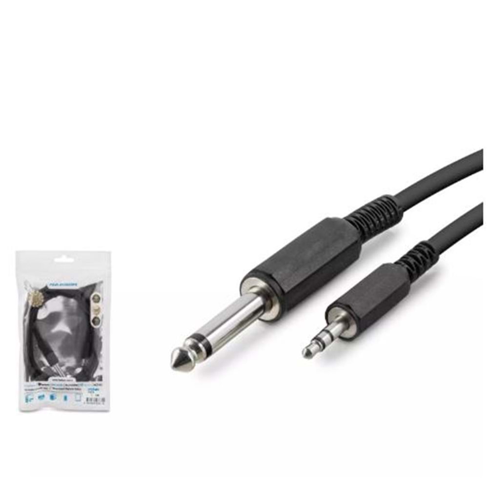Hadron Hdx1055 6.5Mm To 3.5Mm Kablo Enstrüman Gitar 1.5M Siyah
