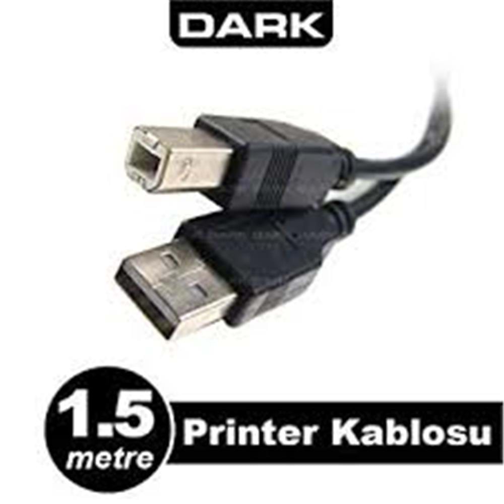 Dark DK CB USB2PRNL151 1.5mt USB 2.0 Yazıcı Kablosu 
