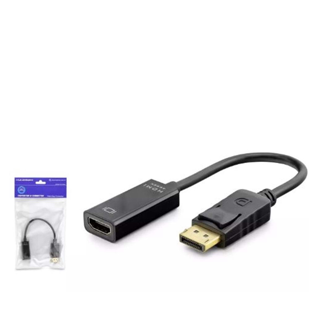 HADRON HDX7823 DISPLAY (M) TO HDMI (F) ADAPTÖR 4K 30HZ SİYAH