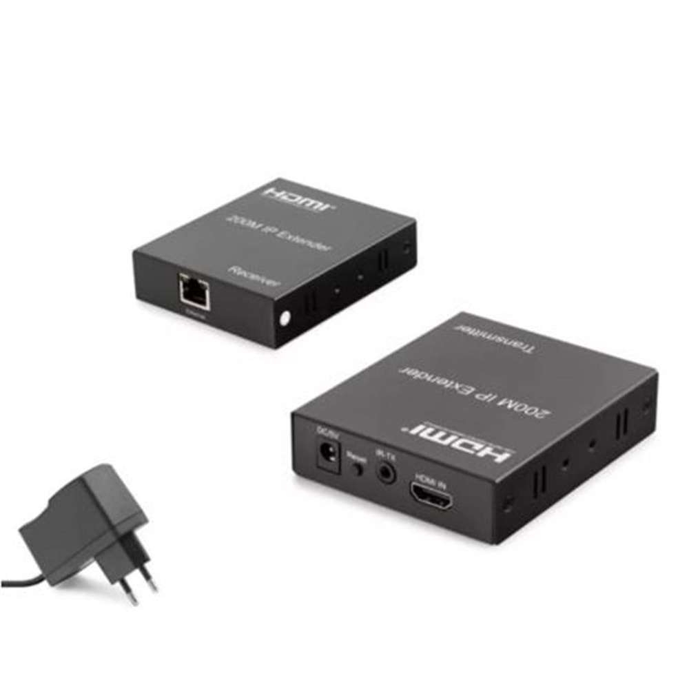 HADRON HDX1363 HDMI KVM Extender 4K Loop-Out 120 m - Gümüş