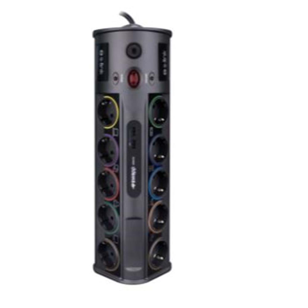 S-link SPG3-J-5 1.5m 306Joule 5Li Akım Kor.Siyah Priz