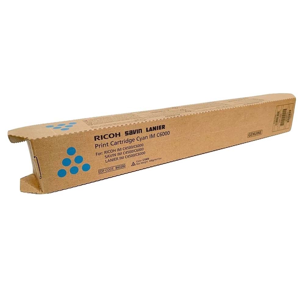Ricoh IM C6000 Cyan Mavi Orjinal Fotokopi Toneri IM C4500-5500 22.500 Sayfa 