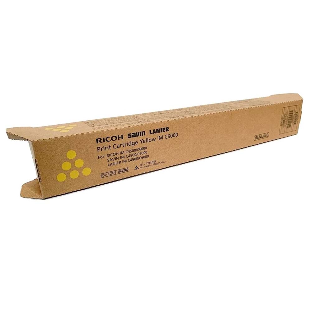 Ricoh IM C6000 Yellow Sarı Orjinal Fotokopi Toneri IM C4500-5500 22.500 Sayfa 