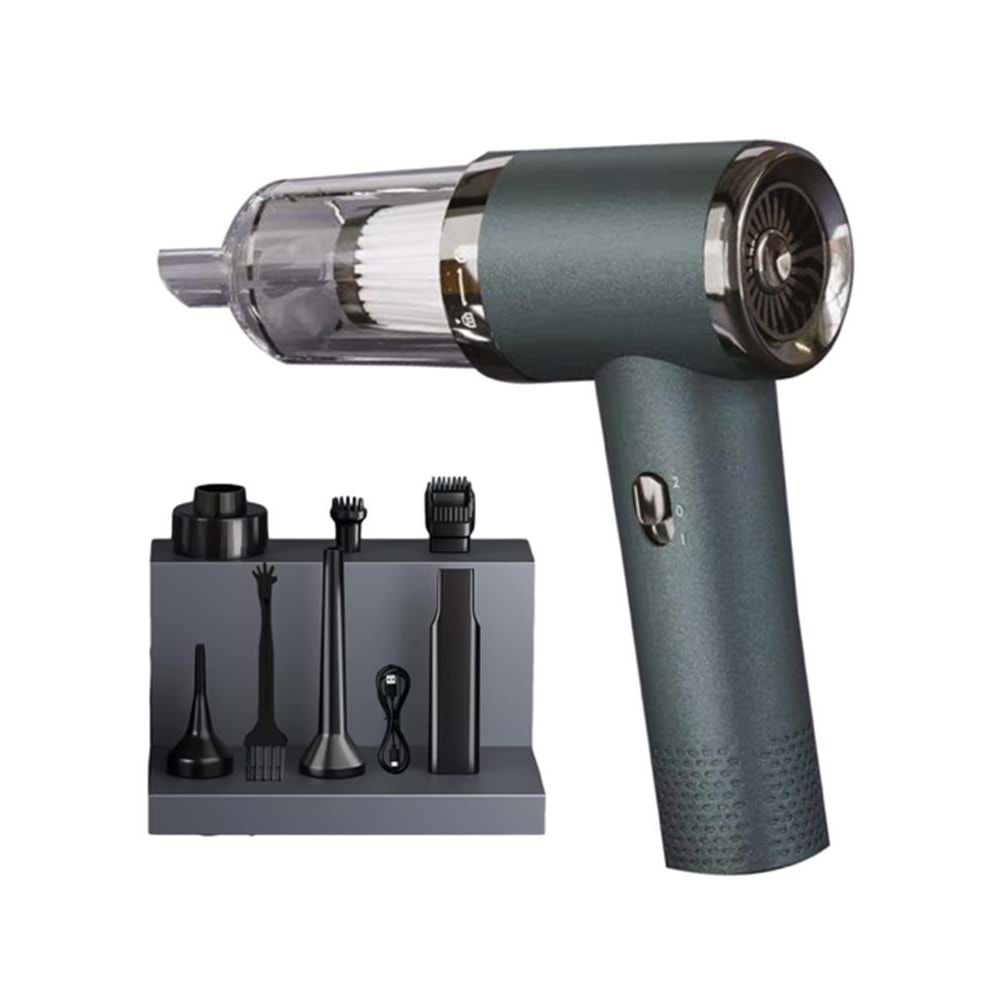 Enkado Raca Vacuum Yeşil Şarjlı 12.000 Pa Kademeli Üflemeli El Araç Süpürgesi 