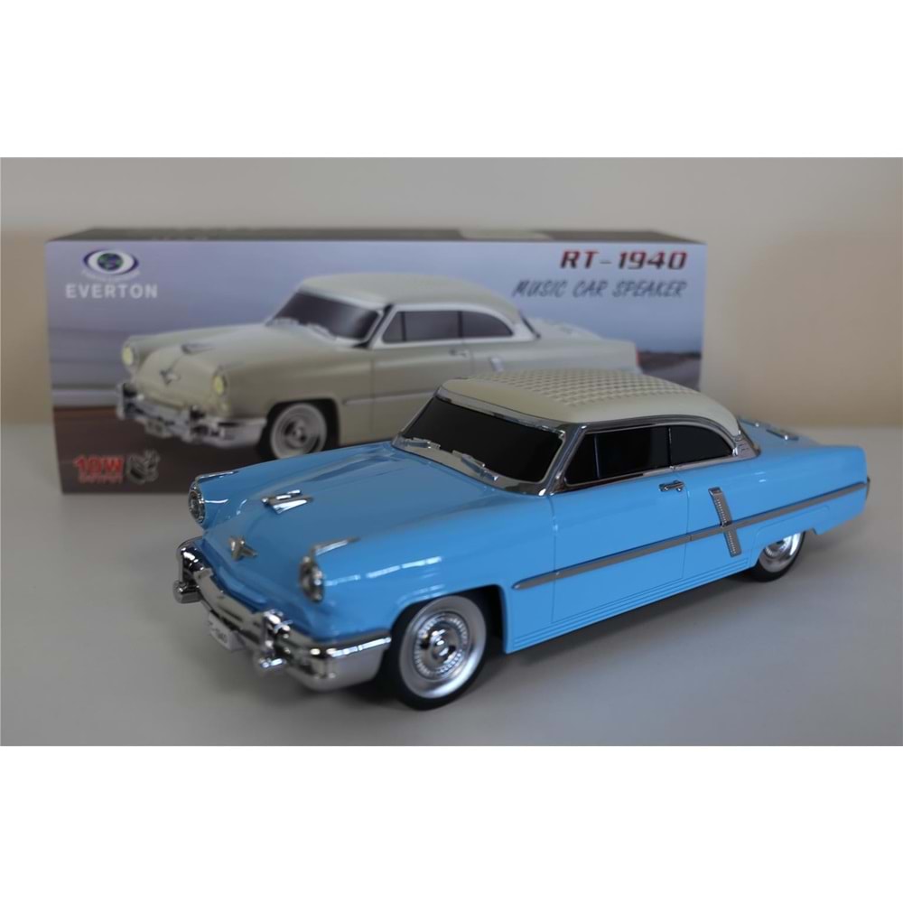 EVERTON RT-1940 Mavi Bluetooth Fm-Usb-Tf-Aux Şarjlı Nostaljik Radyo
