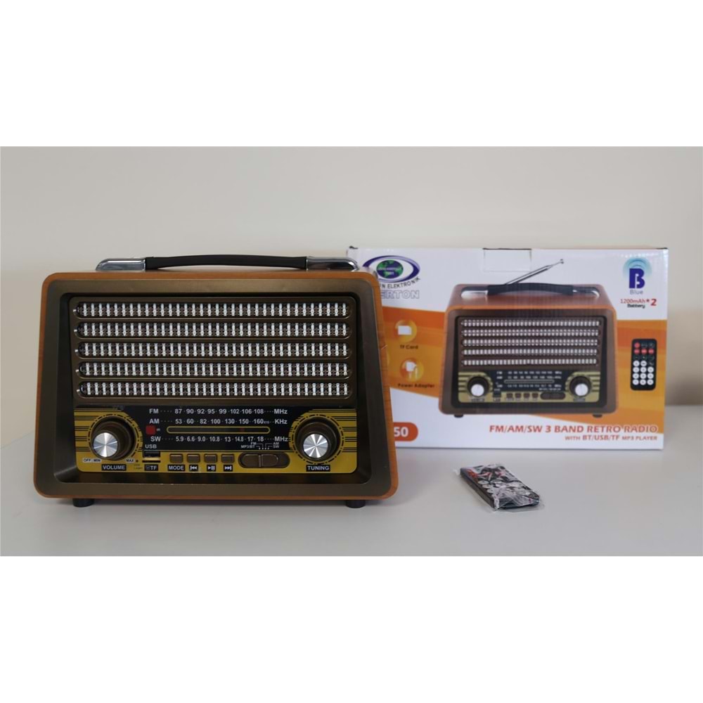 Everton Rt-750 Bluetooth Fm-Usb-Tf-Aux Şarjlı Nostaljik Radyo