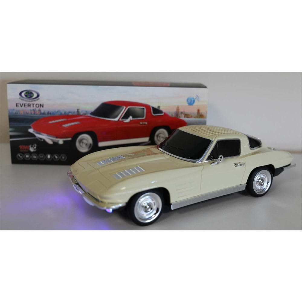 EVERTON RT-1956 Bej Arabalı Bluetooth Fm-Usb-Tf-Aux Şarjlı Nostaljik Radyo