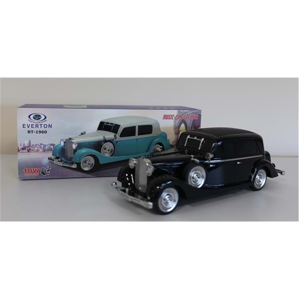 EVERTON RT-1960 Siyah Arabalı Bluetooth Fm-Usb-Tf-Aux Şarjlı Nostaljik Radyo