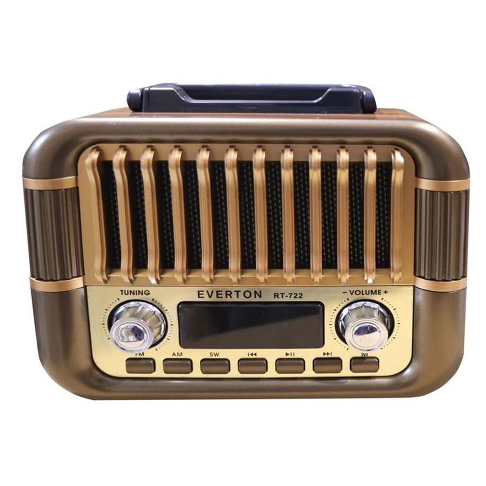 Everton RT-722 Şarjlı Dijital Göstergeli Nostaljik Radyo( Bluetooth-USB-SD-FM)
