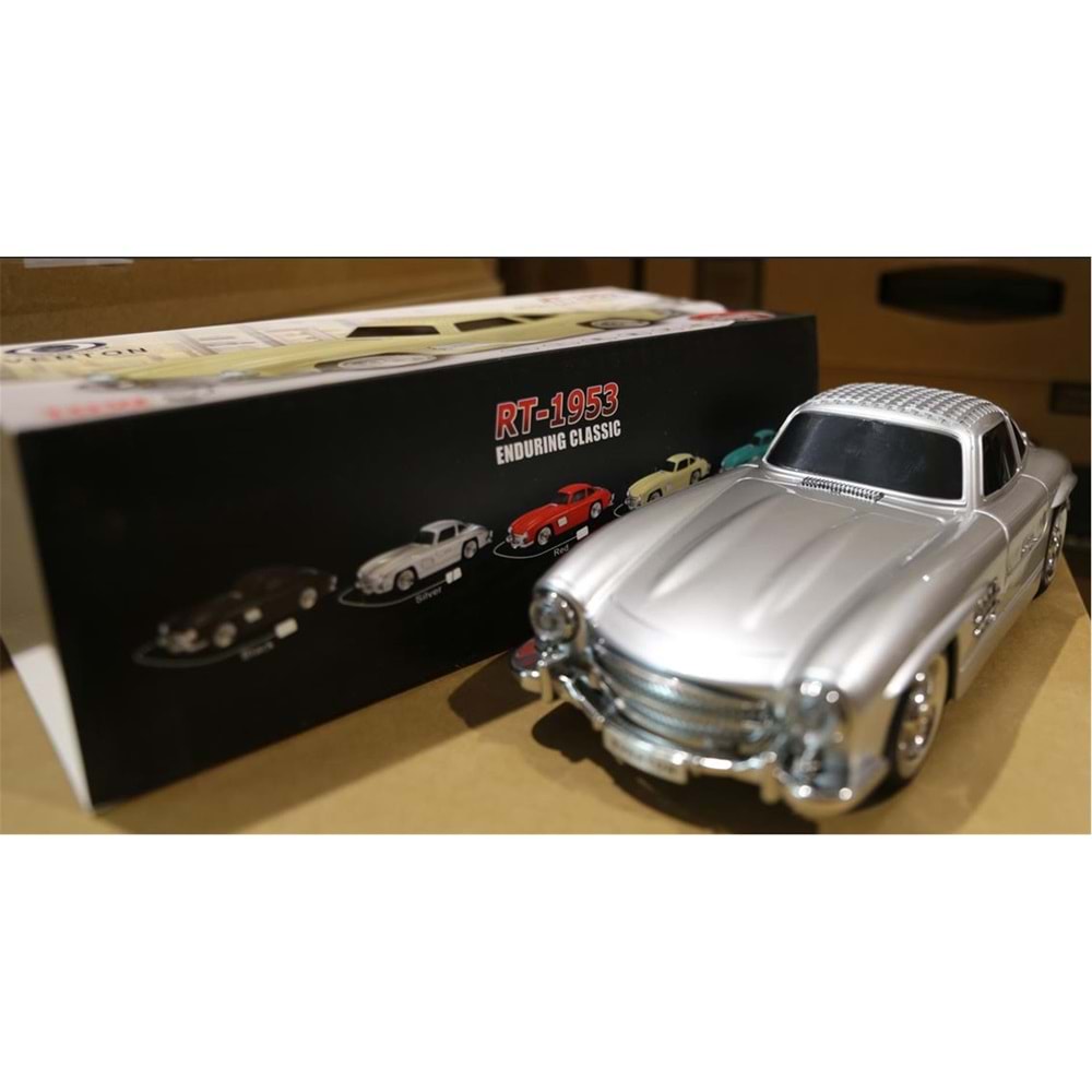 EVERTON RT-1953 Silver Gri Arabalı Bluetooth Fm-Usb-Tf-Aux Şarjlı Nostaljik Radyo