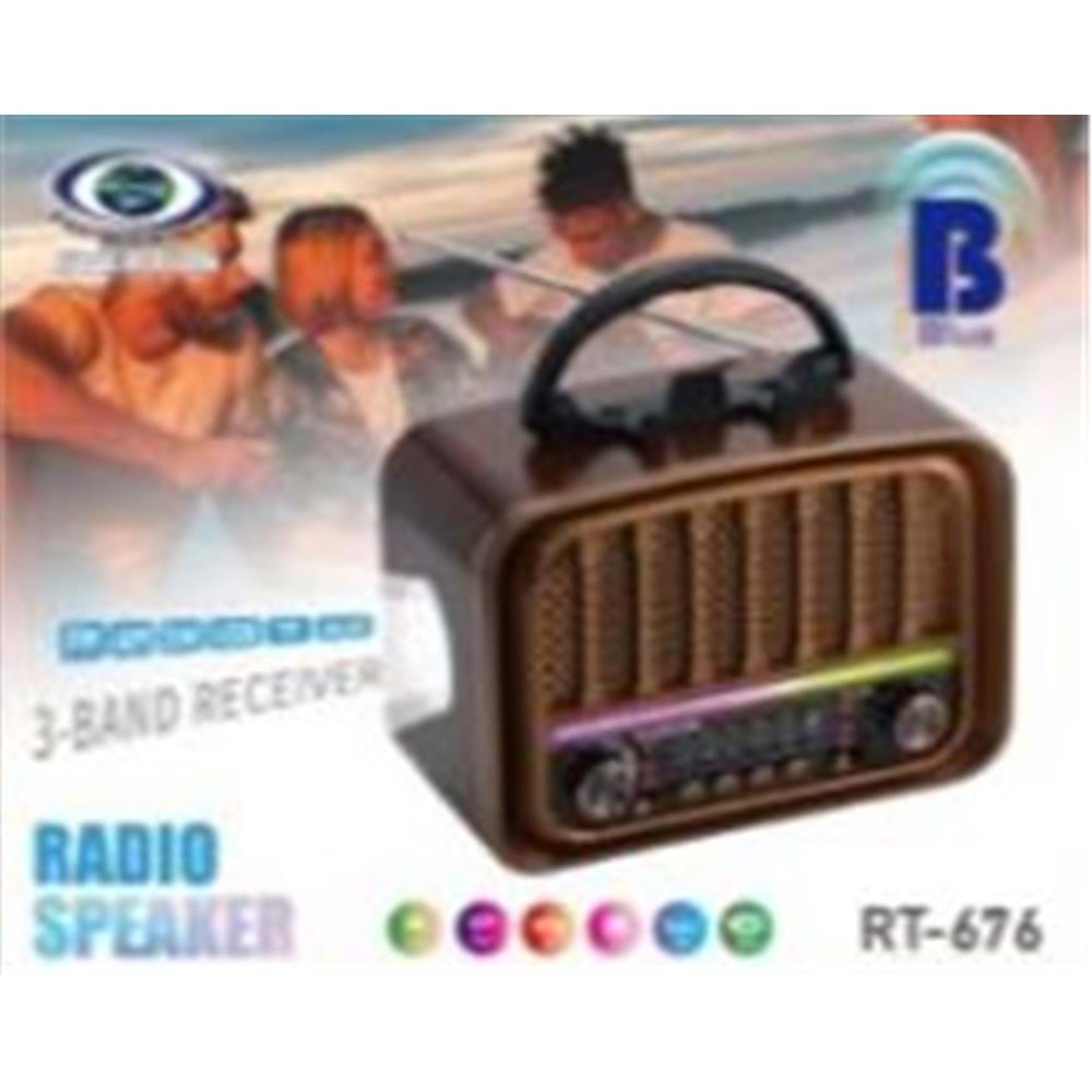 Everton RT-676 Bluetooth (rgb) Fenerli Usb-Micro Sd Nostaljik Radyo