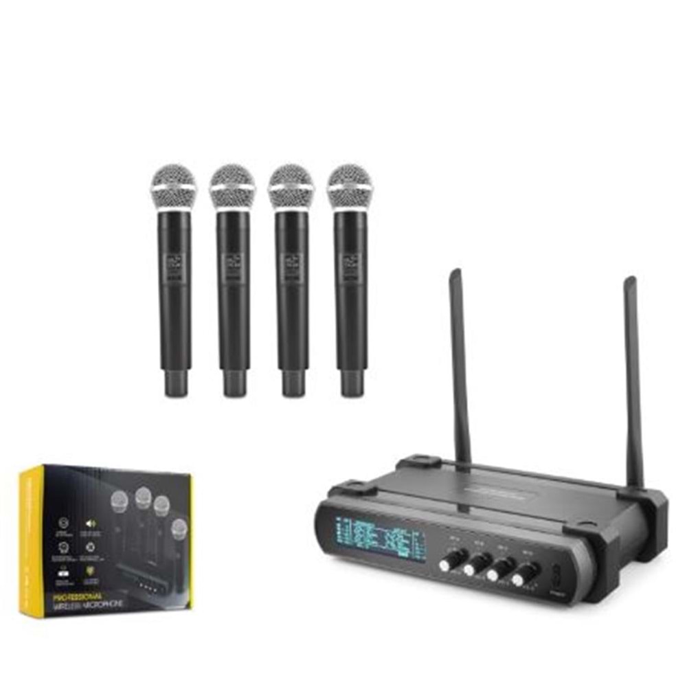 Hadron Hdx2792 Kablosuz 4-Mikrofon Vhf Siyah