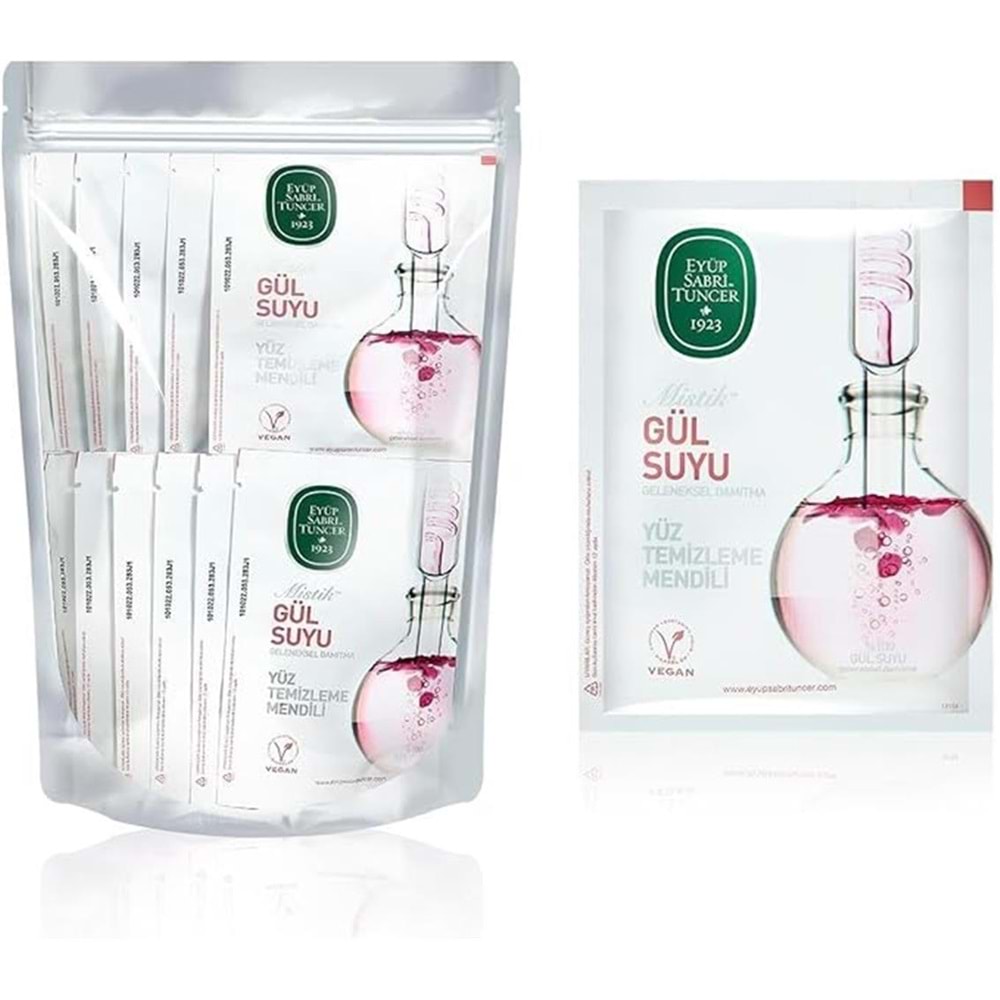 Mistik Gül Suyu Yüz Temizleme Mendili 75li Küçük Boy Doy pack Poşet 