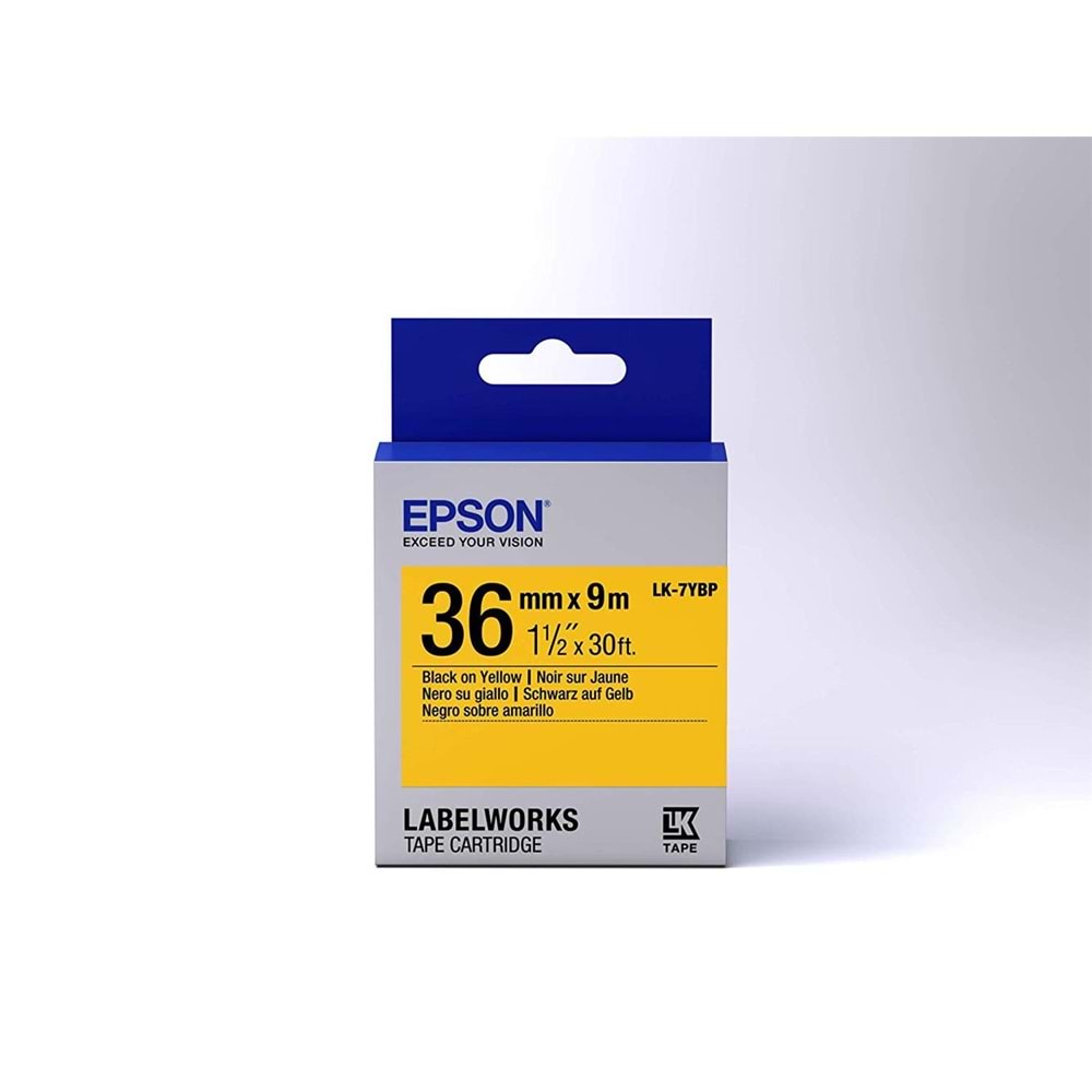 Epson LK-7YBP Pastel Sarı Üzeri Siyah 36mm 9Metre