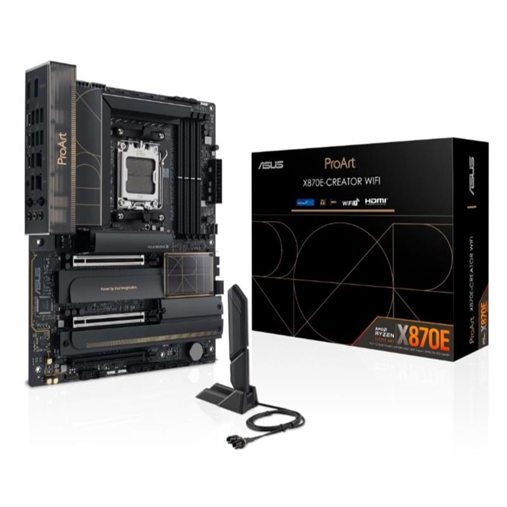 ASUS PROART X870E-CREATOR WIFI DDR5 8000MT/S 1XHDMI TYPE-C 4XM.2 ATX AM5 (AMD AM5 9000/8000/7000 SERİLERİ İLE UYUMLU) 