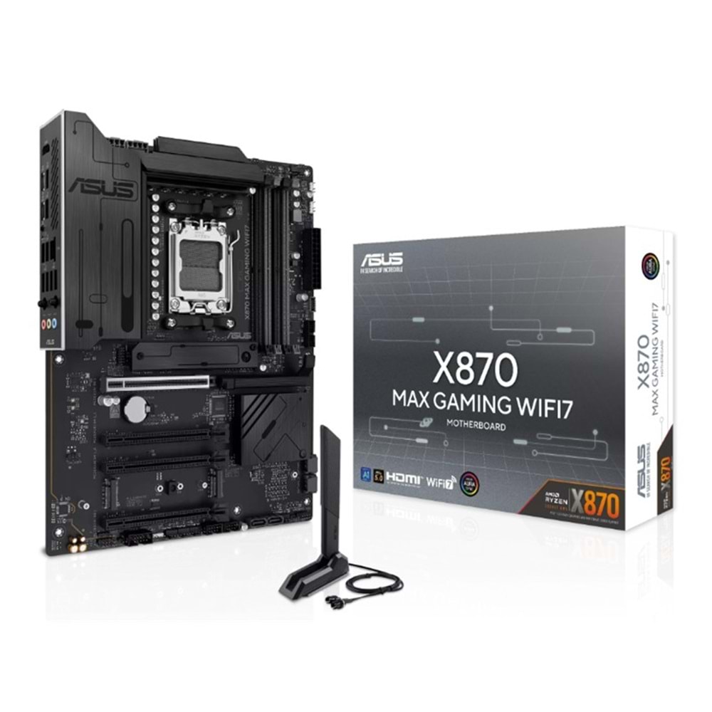 ASUS X870 MAX GAMING WIFI7 DDR5 8000MT/S 1XHDMI 2XUSB 3XM.2 ATX AM5 (AMD AM5 9000/8000/7000 SERİLERİ 