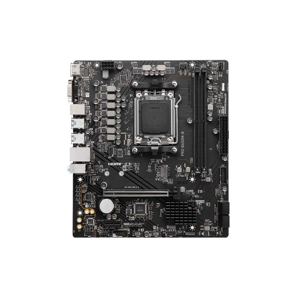 MSI PRO B650M-B DDR5 6800MHZ 1XVGA 1XHDMI 1XM.2 USB 3.2 MATX AM5 (AMD AM5 9000/8000/7000 SERİLERİ İLE UYUMLU) 