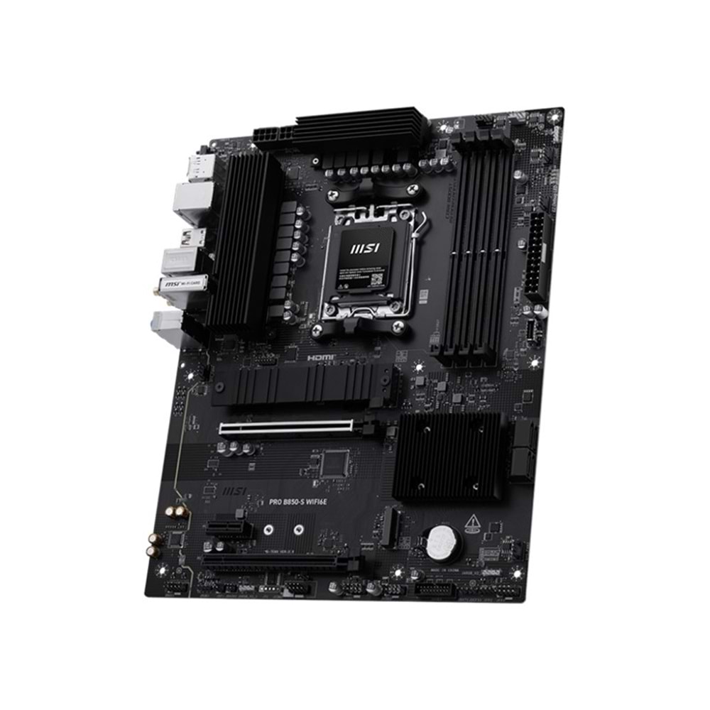 MSI PRO B850-S WIFI6E DDR5 8200MT/S 1XHDMI 1XDP 2XM.2 AM5 ATX (AMD AM5 9000/8000/7000 SERİLERİ İLE UYUMLU) 