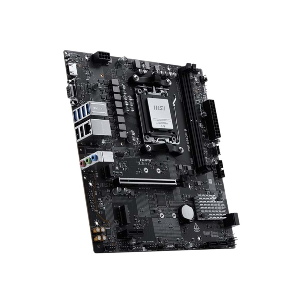 MSI PRO B840M-B DDR5 8000MT/S 1XHDMI 2XM.2 USB-C AM5 MATX (AMD AM5 9000/8000/7000 SERİLERİ İLE UYUMLU) 