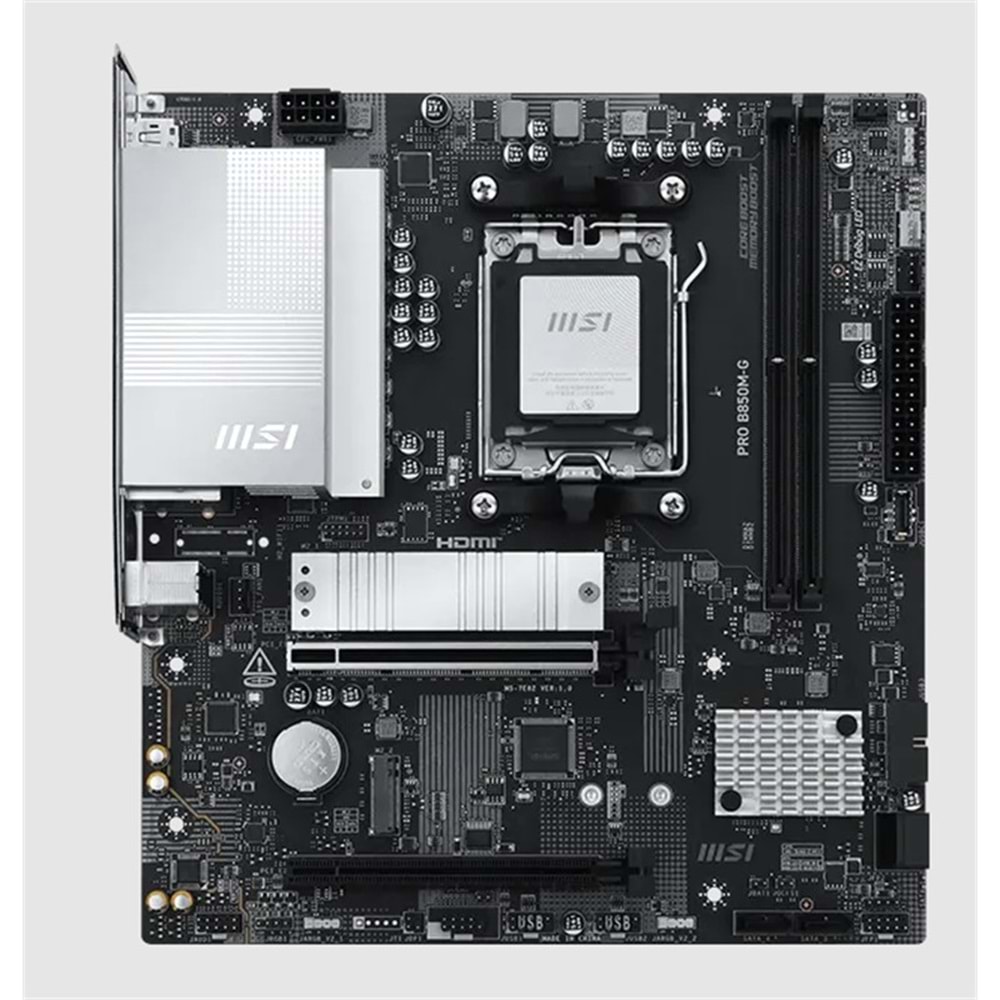 MSI PRO B850M-G DDR5 8200MT/S 1XHDMI 1XDP 2XM.2 USB MATX AM5 (AMD AM5 9000/8000/7000 SERİ İLE UYUMLU) 
