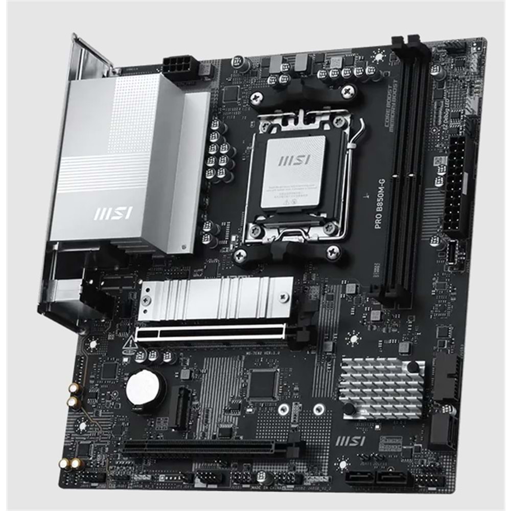 MSI PRO B850M-G DDR5 8200MT/S 1XHDMI 1XDP 2XM.2 USB MATX AM5 (AMD AM5 9000/8000/7000 SERİ İLE UYUMLU) 