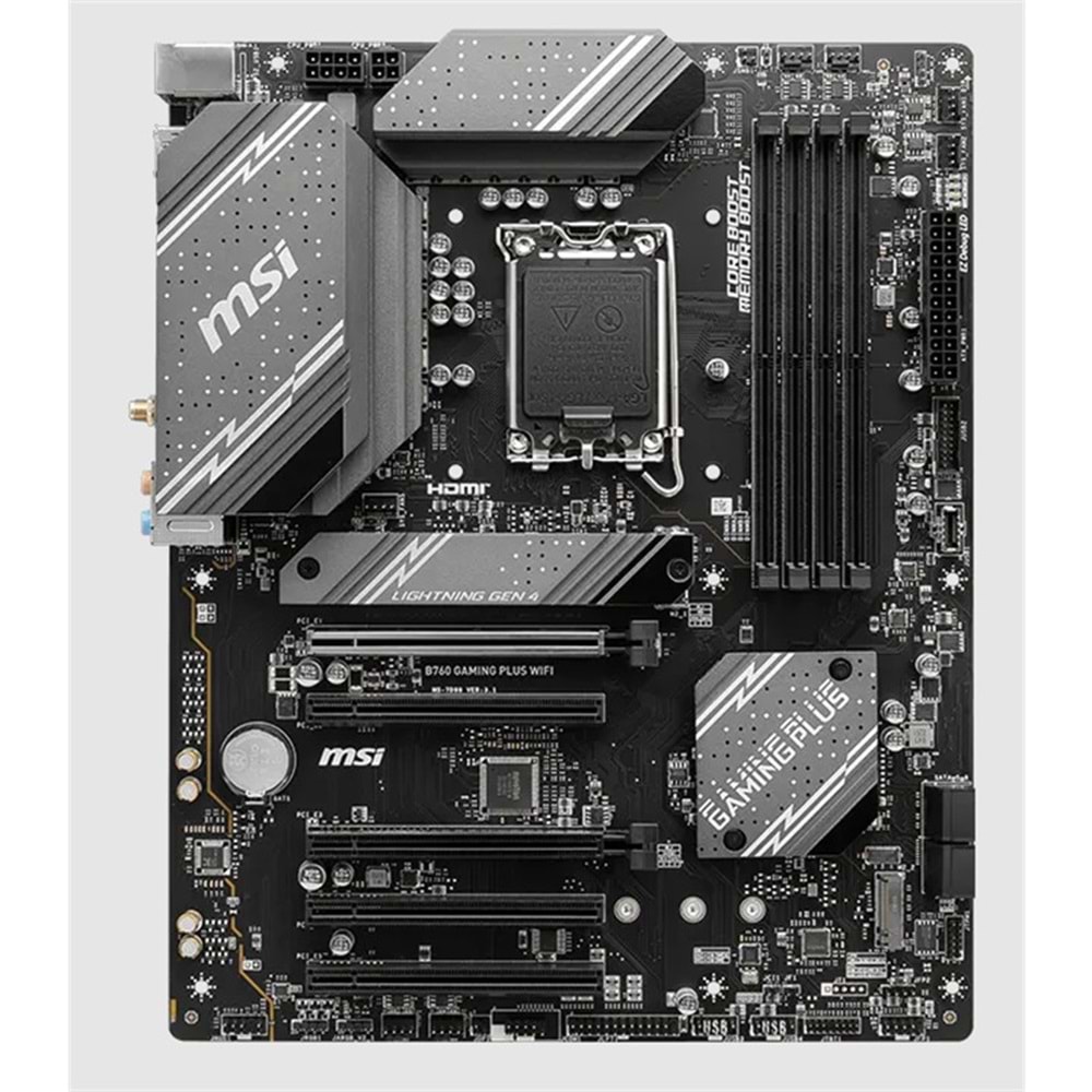 MSI B760 GAMING PLUS WIFI DDR4 6800MHZ 1XHDMI 1XDP 2XM.2 USB ATX 1700P (12. / 13. VE 14. NESİL İŞLEMCİ İLE UYUMLU) 