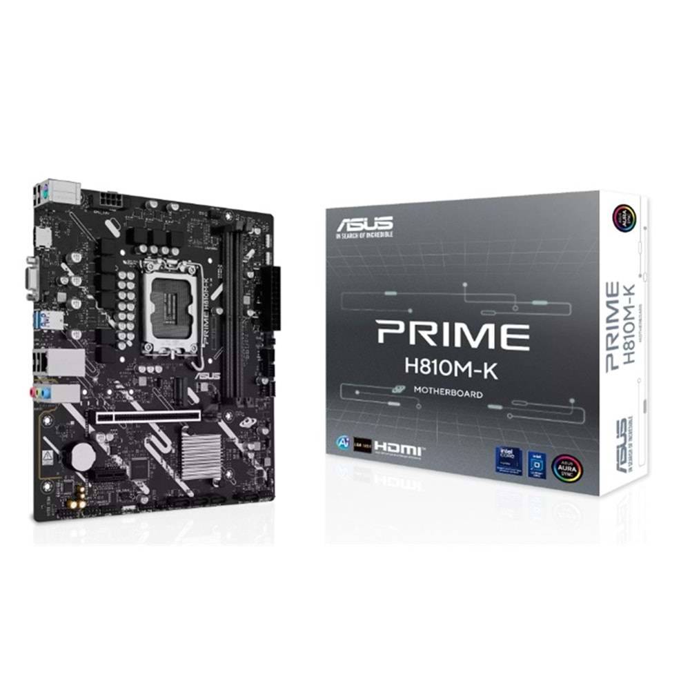 ASUS PRIME H810M-K DDR5 6400MT/S 1XVGA 1XHDMI 1XM.2 1851P MATX (INTEL ULTRA PROCESSORS SERIES 2) 
