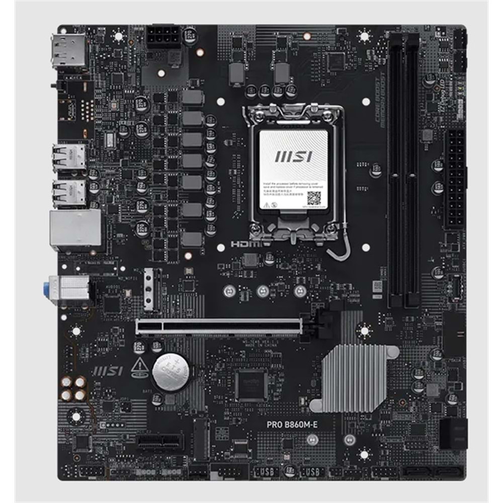 MSI PRO B860M-E DDR5 9066MHZ 1XHDMI 1XDP 2XM.2 USB MATX 1851P(INTEL ULTRA PROCESSORS SERIES 2) 