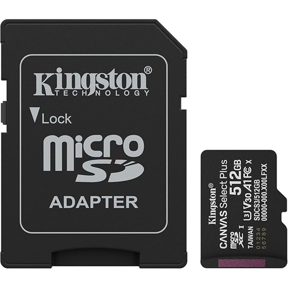 512 GB KINGSTON MICRO SD CL10 SDCS3/512GB 
