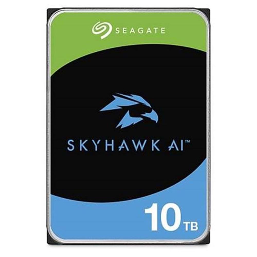 10 TB SEAGATE 3.5 SKYHAWK AI SATA 7200RPM 256MB 7/24 GUVENLIK ST10000VE001 (5 YIL RESMI DIST GARANTILI) 