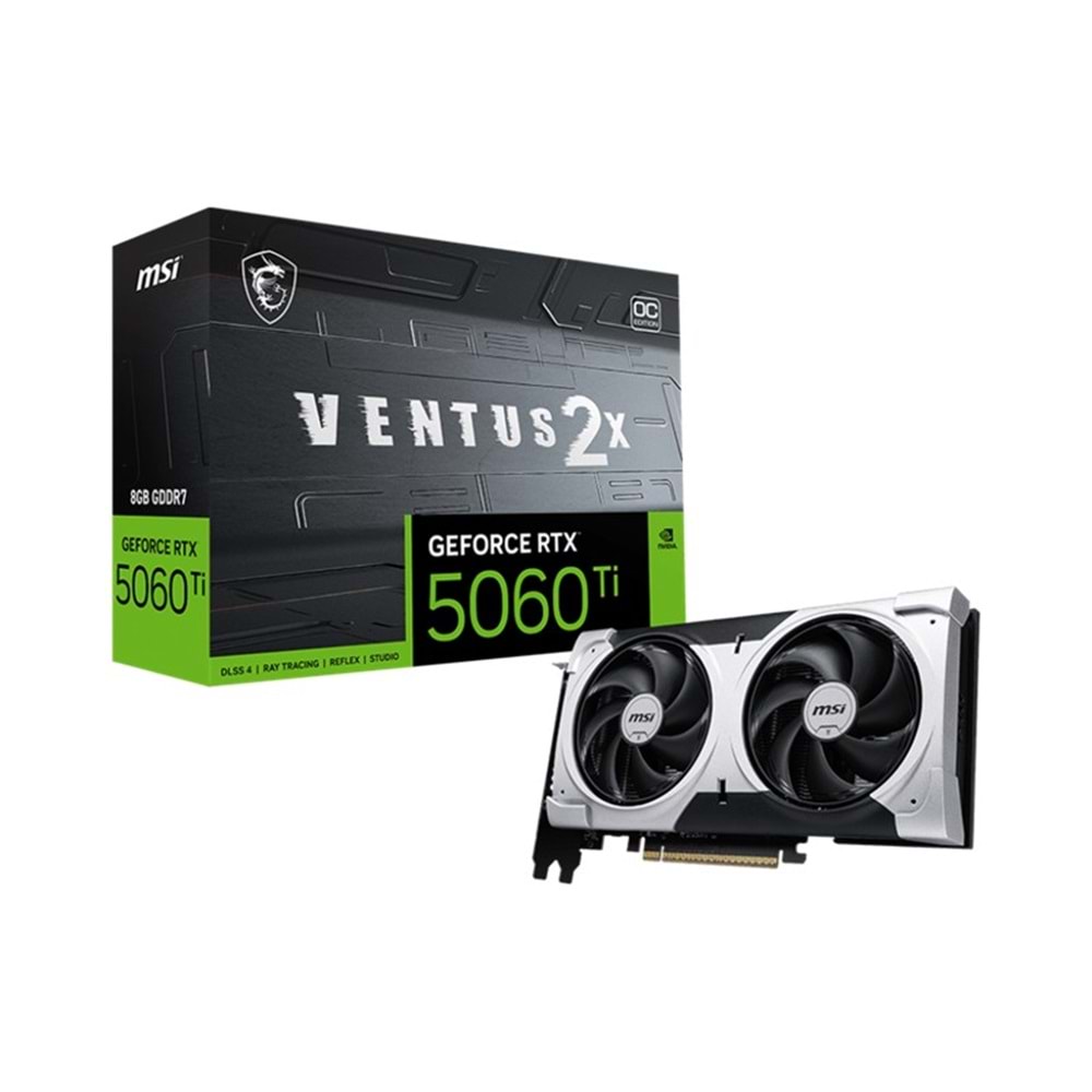 MSI GEFORCE RTX5060TI 8G VENTUS 2X PLUS 8GB GDDR7 128BIT 3XDP 1XHDMI EKRAN KARTI 