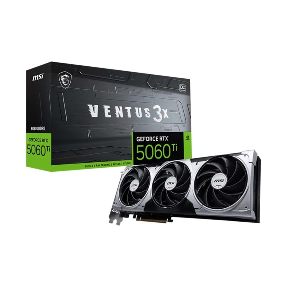 MSI GEFORCE RTX5060TI 8G VENTUS 3X OC 8GB DDR7 128BIT 3XDP 1XHDMI EKRAN KARTI 