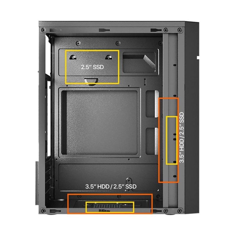 FRISBY FC-2715B 300W 1X120MM FAN USB 2.0 MINI TOWER SİYAH KASA 