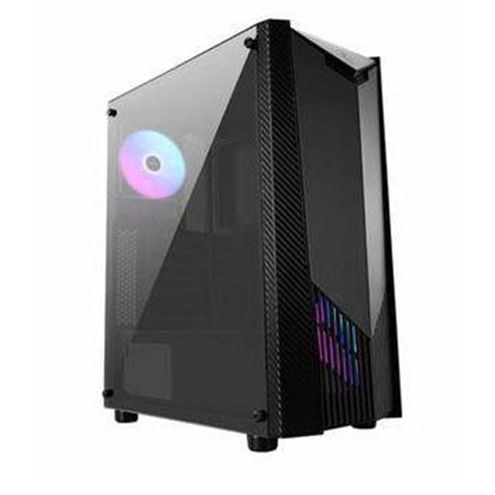 MSI MAG SHIELD 110R TEMBERLI CAM 2X120MM ARGB FAN PSU YOK GAMING SİYAH KASA 