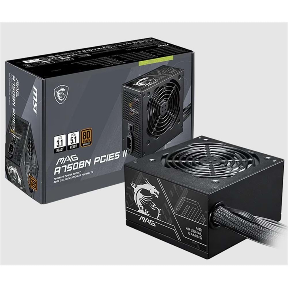 MSI MAG A750BN PCIE5 II 120MM FAN 80+ BRONZE PSU 