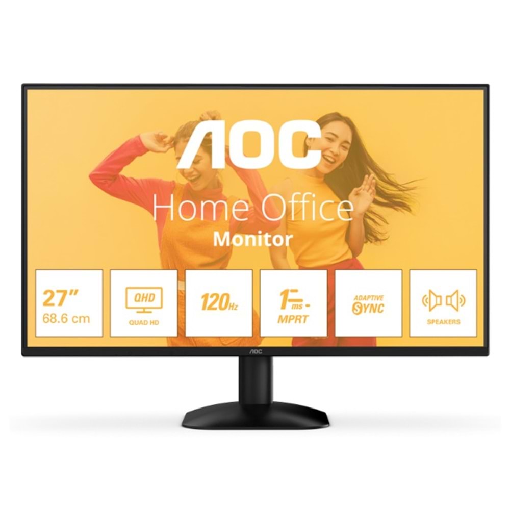 27 AOC Q27B35S3 IPS 1MS 120MHZ 1XHDMI 1XDP 2K QHD 2560X1440 FLICKER-FREE VESA SİYAH 
