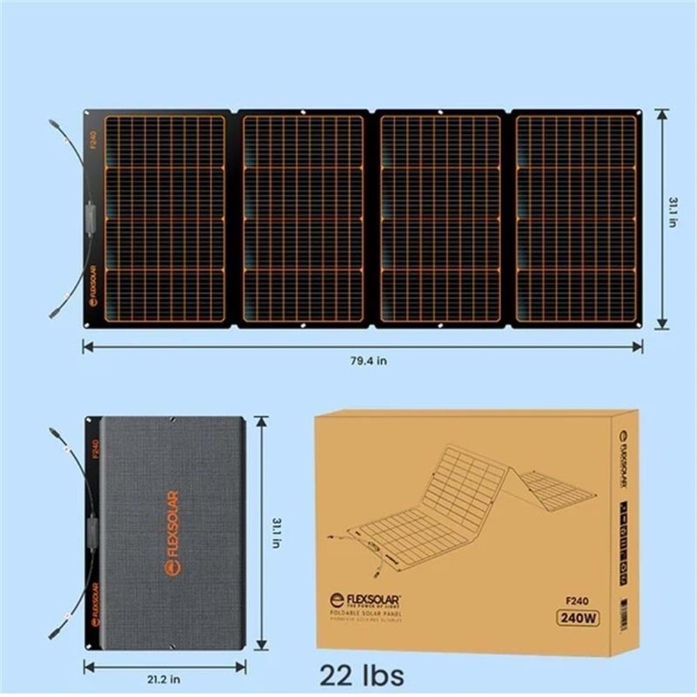 FLEXSOLAR F240 TAŞINABİLİR GÜNEŞ PANELİ 240W 