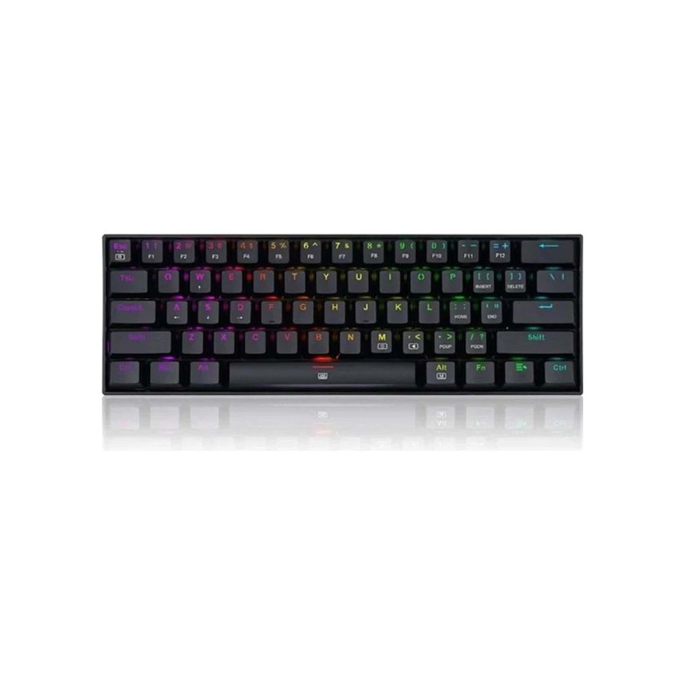REDRAGON K630 RGB DRAGONBORN BLUE SWITCH %60 Q TR MEKANİK OYUNCU KLAVYESİ SİYAH 