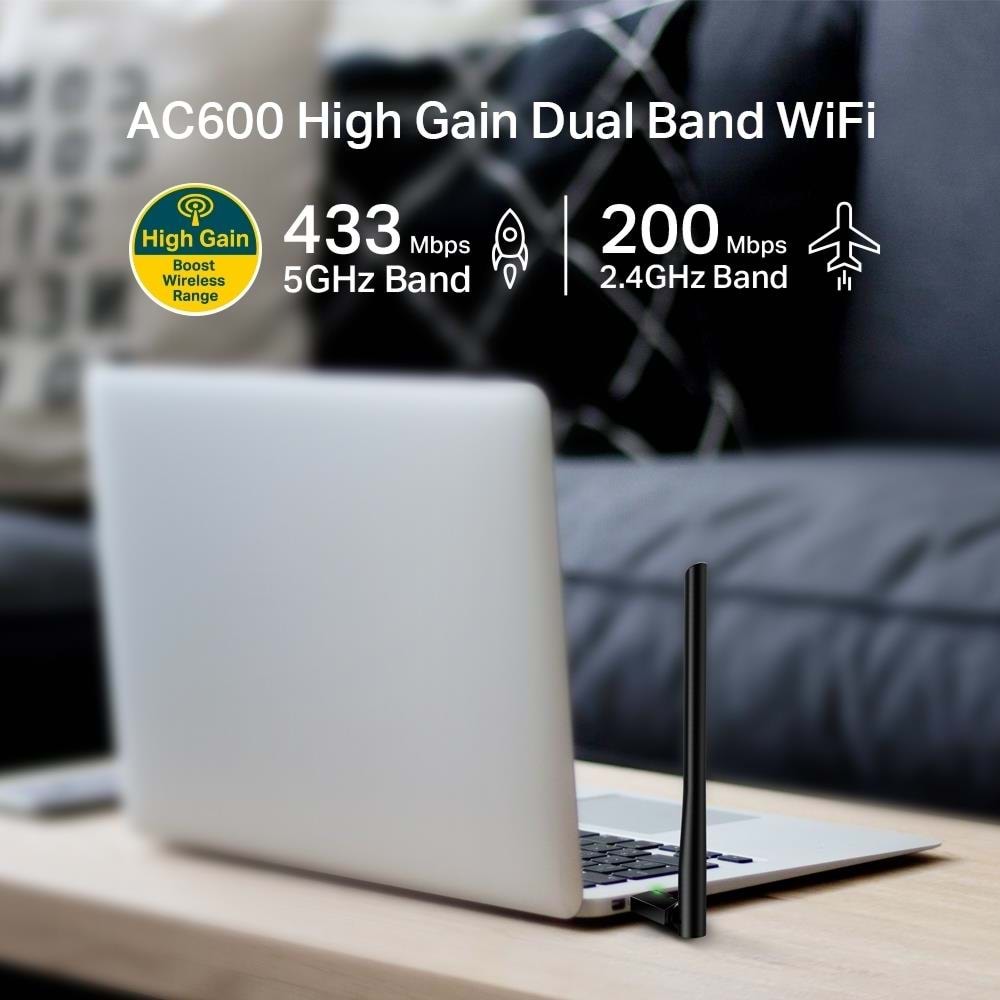 TP-LINK ARCHER T2U PLUS AC600 WIRELESS USB ADAPTOR 