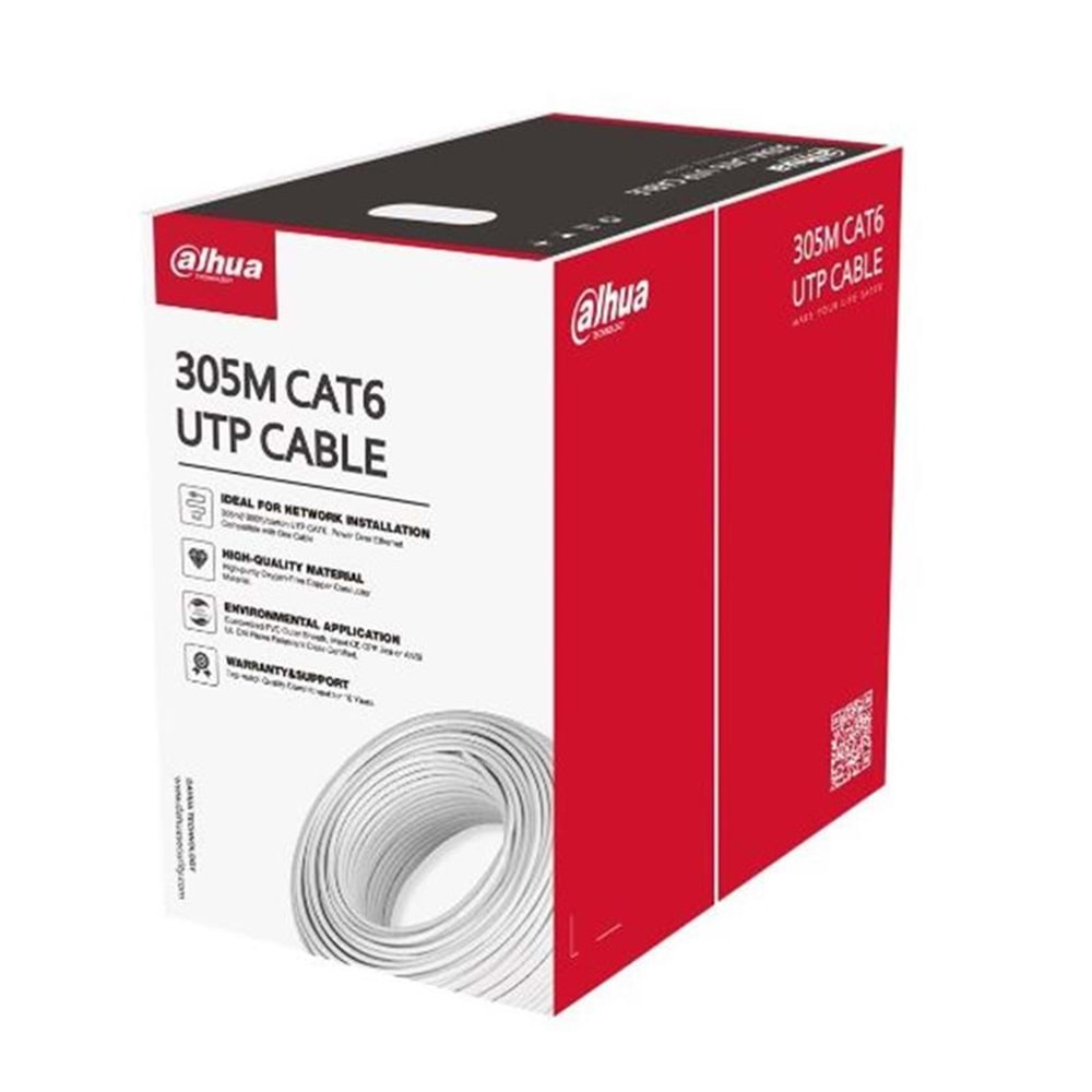 DAHUA DH-PFM920I-6UN-C U/UTP 305 METRE 23AWG %100 BAKIR GRİ RENK CAT6 KABLO 