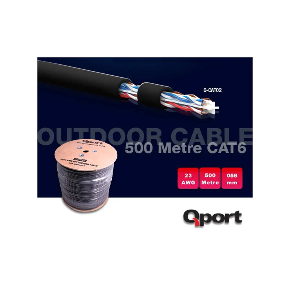 QPORT Q-CATO2 CAT6 23 AWG UTP 500M OUTDOOR KABLO 