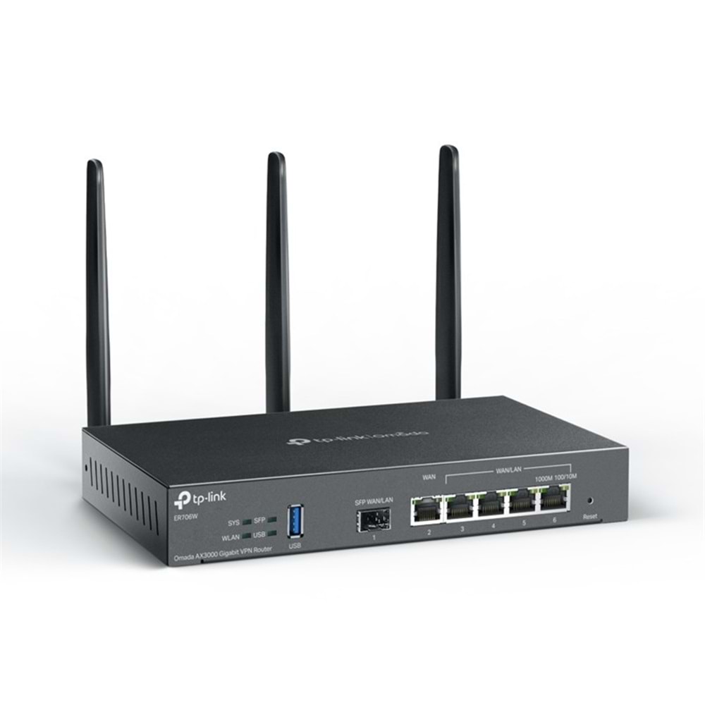 TP-LINK OMADA ER706W AX3000 WIFI 6 1XGIGABIT SFP WAN/LAN PORT 1XGIGABIT RJ45 WAN PORT 4XGIGABIT WAN/LAN RJ45 VPN ROUTER 